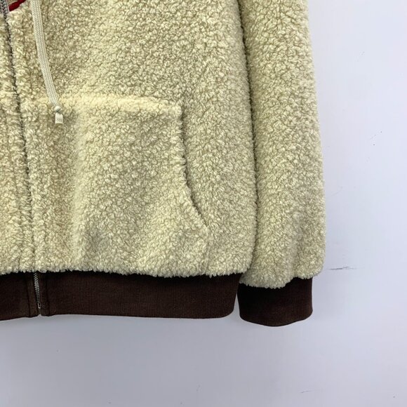 Gucci x The North Face Brown logo jacquard hooded drawstring shearling jacket - Picture 4 of 8